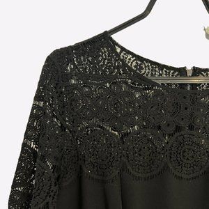 Anne Klein Black Lace Sleeved Dress